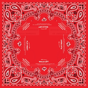 Red Bandana Mahjong Tablecloth, Size 55 x 55, Personalize it with Monogram! Coastal Cowgirl image 1