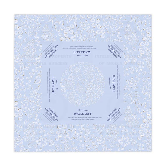MAHJONG Tablecloth Carolina Floral, Mahjong Instructions, 55 x 55, Mahjong Rules Beginner, Hostess, Ladies Night, Chinoiserie, Lucky Mahj