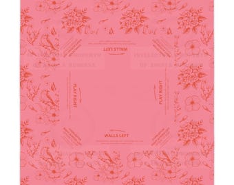 Valentine's MAHJONG Tablecloth, Mahjong Instructions,Tablecloth Size 55 x 55, Mahjong with Rules, great for beginners, Pink Toile Tablecloth