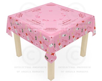 Champagne Valentine's MAHJONG Tablecloth with Instructions, 55 x 55