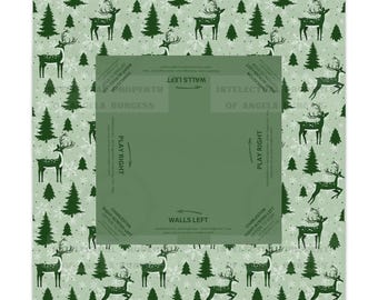 Christmas MAHJONG Tablecloth Forest Coquette, Mahjong Instructions,Tablecloth Size 55 x 55, Mahjong Rules, for beginners, Deer, Reindeer