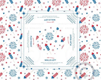 Red White Blue Mahjong Tablecloth, Game Night Hostess Gift 55x55, Patriotic Cover, USA Theme,  Mahj Decor, 4th of July, with instrucitons