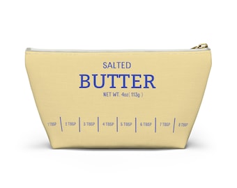 Bolsita para joyas con forma de barra de mantequilla, amarilla, regalo divertido para chefs, cocineros, anfitriones, estuche para lápices, bolsa para utensilios de cocina.