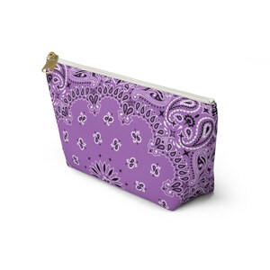 Estuche para joyas con pañuelo lila, neceser de maquillaje, estuche para fichas de mahjong, vaquera costera imagen 4