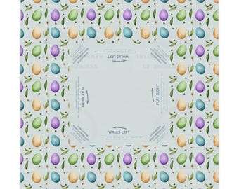 Mahjong Tablecloth, Easter Eggs, Game Night Hostess Gift, Floral Lattice Pattern 55x55, Beginner Friendly Instructions, Table Cover