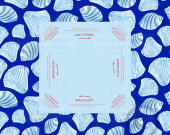 Starfish Mahjong Tablecloth, Game Night Hostess Gift 55x55, Coral Sea Life, Ocean Theme, Mahj, 4th of July, with instrucitons