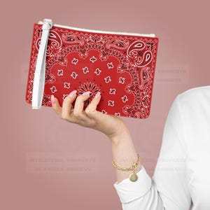 Porta-cartões clássico com estampa de bandana vermelha: Porta-cartões para Mahjong, personalize o seu!