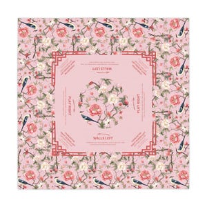 Mahjong Tablecloth, Birdie Design, Pink, Mahj Lover, Hostess Gift, Game Night, Chinoiserie Table Cover, Beginner Friendly, Charleston Rules