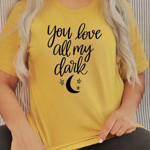 Love All My Dark svg, Matching Love Quotes SVG, See My Light SVG, Camisa de casal svg, Camisa combinando svg, Par SVG, Arquivos de corte para Cricut