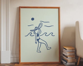 Windy Beach Day, Digital Print