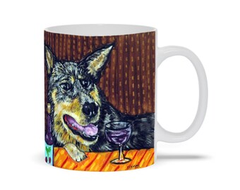 Soft Coated Wheaten Terrier wine bar dog art tile coaster gifts