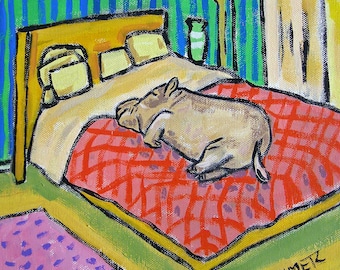 Hippo Taking a Nap Hippopotamus Art coaster tile gift JSCHMETZ abstract MODERN pop folk art bedroom