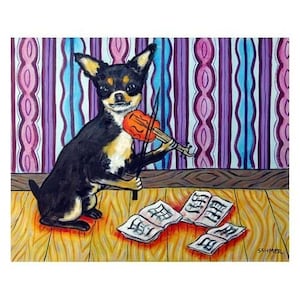 chihuahua art - Chihuahua Playing the Violin Dog Art Print