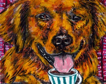 chesapeake bay retriever coaster coffee dog art tile - multiple sizes