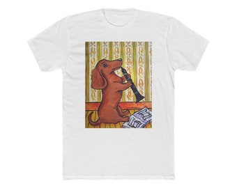 dachshund clarinet dog animal art artwork gift clothing apparel t-shirt tee shirt