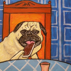 pug ice cream sandwich art decor