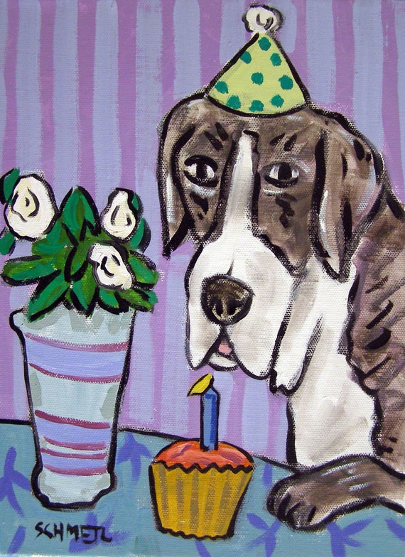PUG ART PRINT Dog Pet Portrait Painting Pop Folk Art 11x17 gloss JSCHMETZ