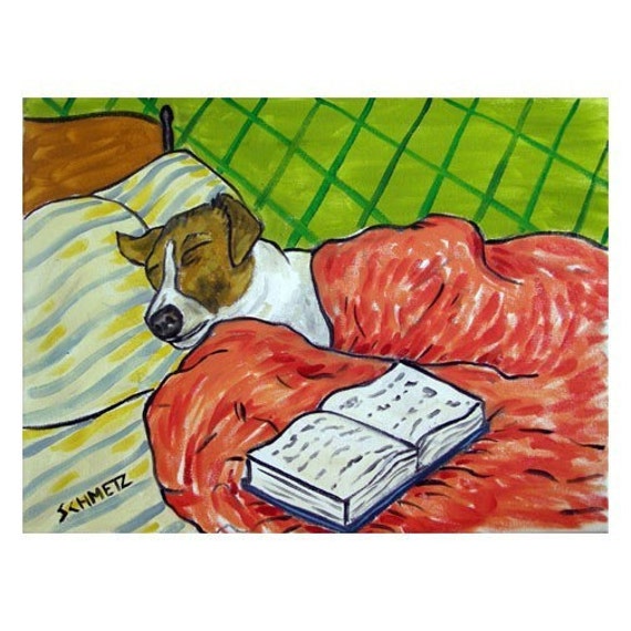 smooth FOX TERRIER dog art PRINT gift JSCHMETZ modern sky 11x14
