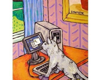 grey cat canvas art print - wall decor - ready to hang by schmetzpetz