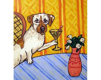 jack russell terrier art martini bar canvas print gift modern Giclee- ready to hang by Jay Schmetz