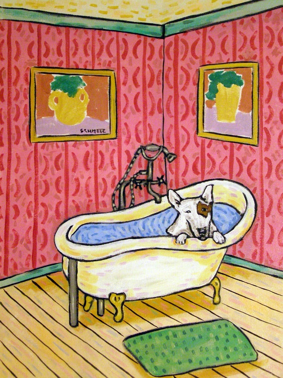 dachshund art bathroom print JSCHMETZ modern 13x19 reproduction