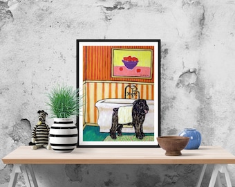 Bouvier Des Flandres Drying Off Dog Art Print