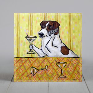 Jack Russell Terrier al Martini Bar Dog Art sottobicchiere Regalo - più dimensioni