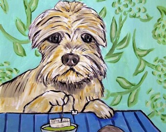 Dandie Dinmont coffee coaster tile - coffee decor - multiple sizes available - birthday gift for coffee lover - homre office decor