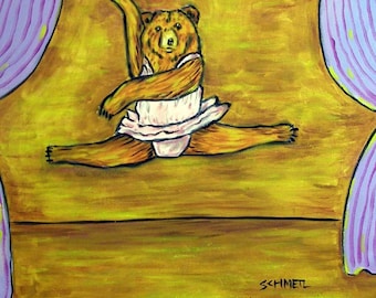 Bear Ballerina Animal Art coaster tile