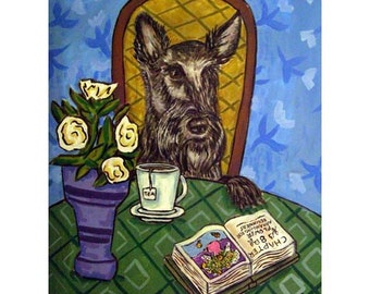 Scottish Terrier artwork dog decor coffee shop 13x19 dog decor - matte or glossy
