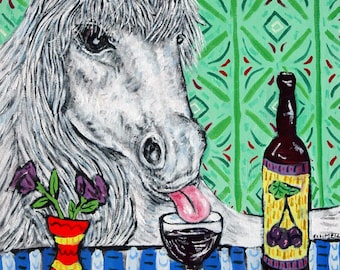 UNICORN print-  print, unicorn art,wine,wine art, wine print, gift, modern folk art