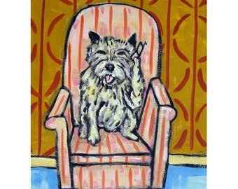Cairn Terrier Talking on a Cell Phone Dog Art Print