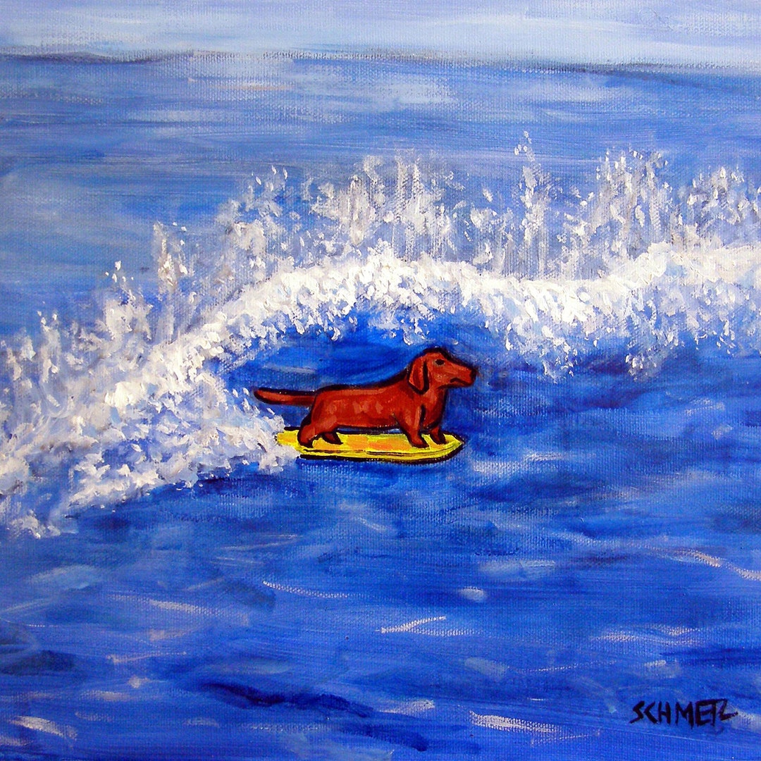 TXT ボムギュ magic hour 直筆サイン フライヤー コースター Dachshund Art Coaster Tile Gift, Surfing Art by Jay Schmetz - Etsy