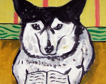 Malamute dog art coaster tile gift by jay schmetz