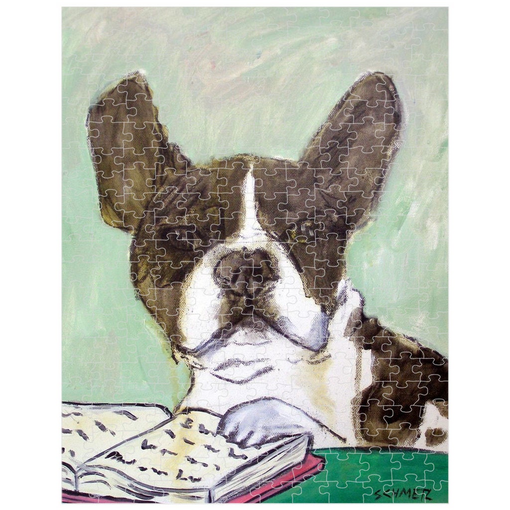 Bull terrier Guitar 8x10  artist PRINT impressionism animals new gift 
