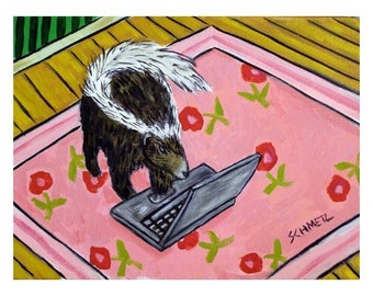 skunk computer art print - paper print or matte paper print - multiple sizes