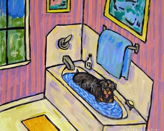 Rottweiler canvas print, archival bathroom decor, bathroom print, dog art canvas, dog decor, dog wall art, canva sprint, giclee canvas