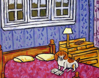 Beagle giclee, canvas print, dog art print - ready to hang from jay schmetz