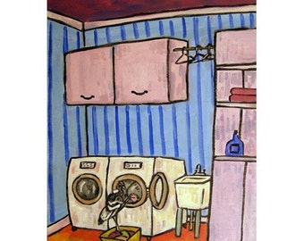 Condor Doing Laundry Art Print  JSCHMETZ modern abstract folk pop art AMERICAN ART gift