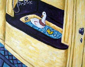 duck print bathroom decor - 13x19 art print - matte or glossy