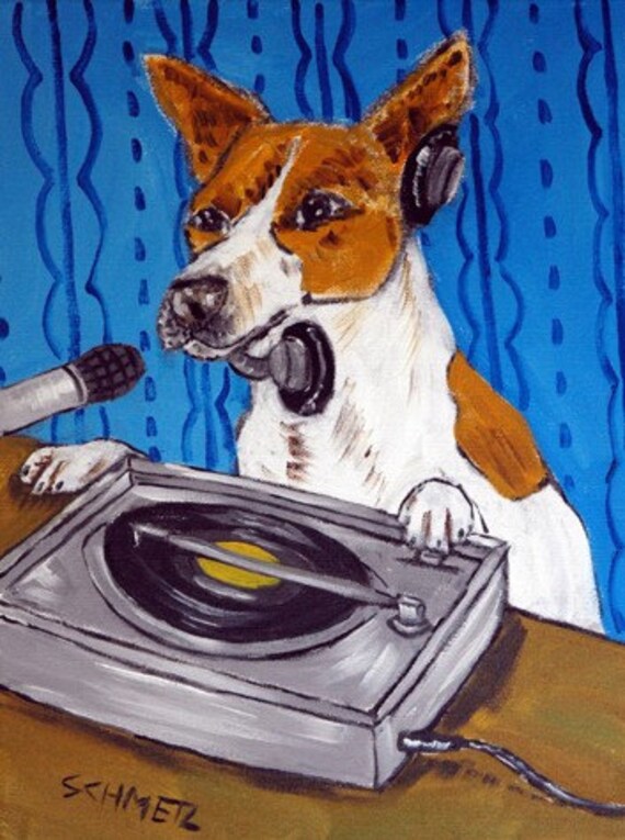 JACK RUSSEL TAKING A BATH 11x14 terrier dog art print