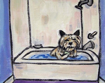 Cairn Terrier - dog art - tile coaster - bathroom decor - gift