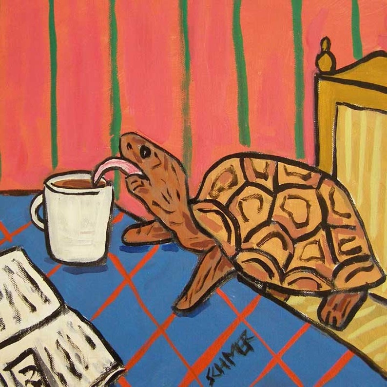 BEAVER at the cafe coffee shop art tile coaster gift artwork modern