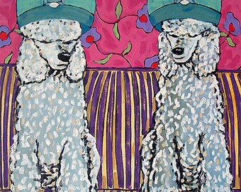 Poodles at the Salon   dog art print
