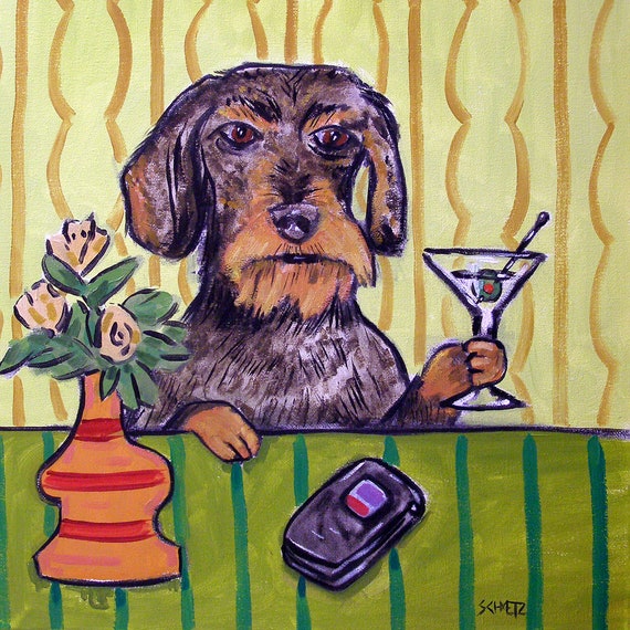 Dachshund skateboard picture ceramic dog art tile gift