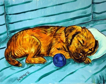 Border Terrier Taking a Nap Dog Art Print