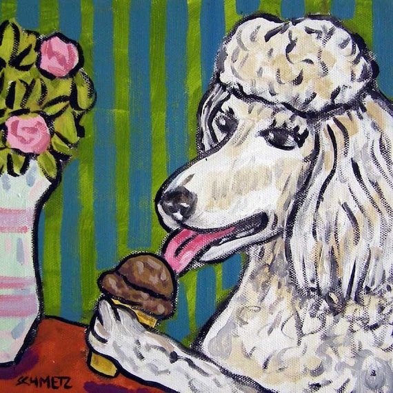 harrier dog at the cafe coffee shop dog art tile coaster gift gifts coasters