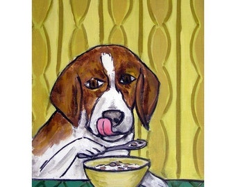 beagle art - 13x19 dog art print - matte or glossy farmhouse decor gift - birthday gift for him or her