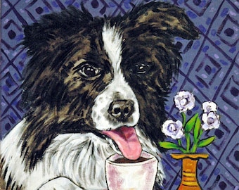 border collie art, canvas print dog,border collie coffee, coffee print, dog art print, dog lover, dog wall art, border collie gift