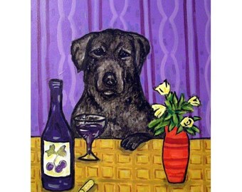 Labrador Retriever at the Wine Bar Dog Art Print